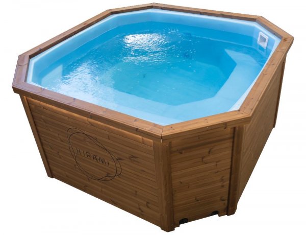 Premium GRANDY XL mit 42Kw TUBE Außenofen Neues Badefass mit Kunststoffeinsatz und Außenverkleidung nach Wunschfür 8-12 Personen