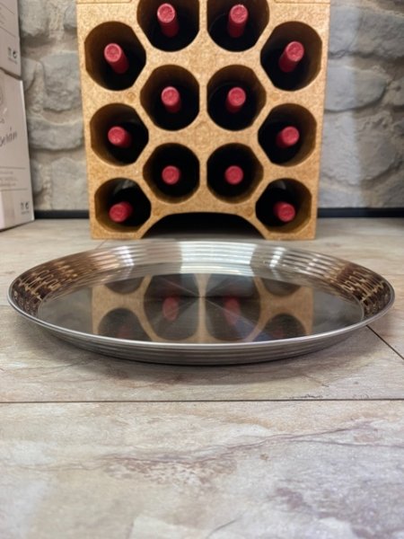 BKU-ES30 Blumenkübel - UNTERSETZER aus Edelstahl - für Kübel mit Durchmesser-Unten bis 30cm