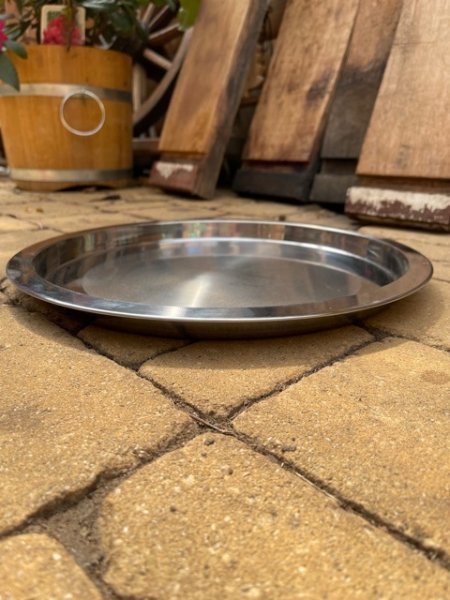 BKUES33 Blumenkübel - UNTERSETZER aus Edelstahl für Kübel mit Durchmesser-Unten bis 33cm