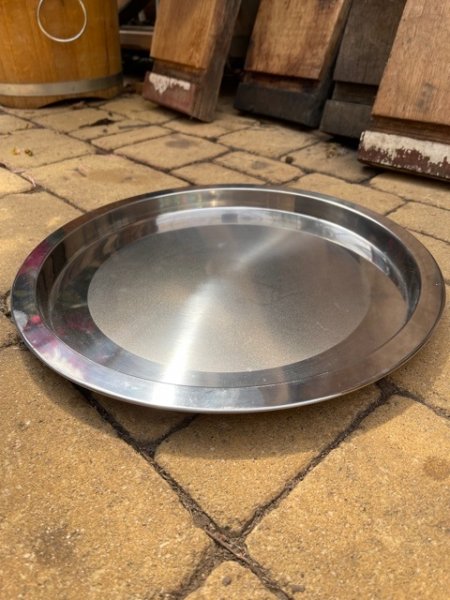 BKUES33 Blumenkübel - UNTERSETZER aus Edelstahl für Kübel mit Durchmesser-Unten bis 33cm