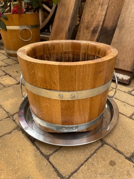 BKUES33 Blumenkübel - UNTERSETZER aus Edelstahl für Kübel mit Durchmesser-Unten bis 33cm