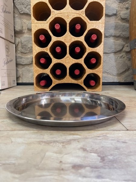 BKUES33 Blumenkübel - UNTERSETZER aus Edelstahl für Kübel mit Durchmesser-Unten bis 33cm