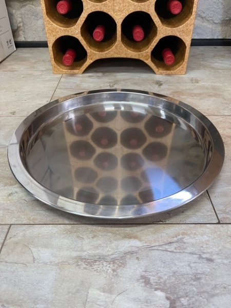 BKUES33 Blumenkübel - UNTERSETZER aus Edelstahl für Kübel mit Durchmesser-Unten bis 33cm