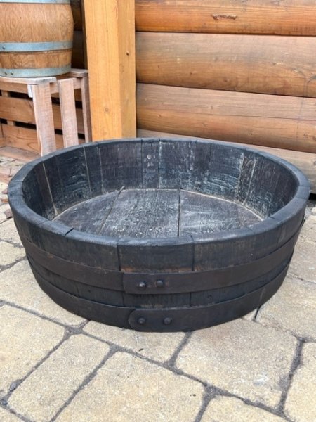 Fassfront aus 190L original Burbon Whiskyfass rund aus gebrauchtem Eichenholz