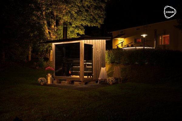 ORIGINAL FINVISON Außensauna Gertensauna Holzsauna Sauna mit Elektro / Holzbefeuerung vormontiert