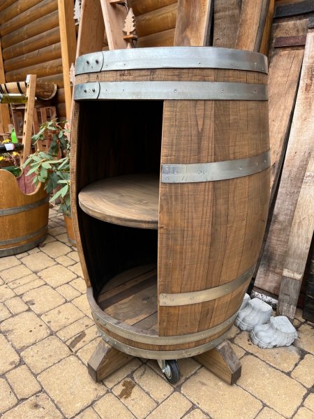 Fassbar Tisch - Aussteller Provence aus 225/300 Liter neuem oder gebrauchtem Eichenfass Holzfass Fass Fasstisch Bistrotisch Stehtisch