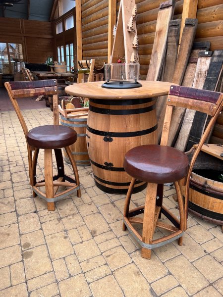 Fass Barhocker BARDOLINO-RLR-DELUXE Fassbarhocker Stehtischhocker Sitzhocker Stuhl Holzstuhl Holzhocker Sitz Hocker