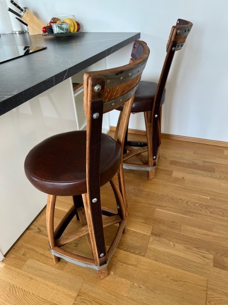 Fass Barhocker BARDOLINO-RLR-DELUXE Fassbarhocker Stehtischhocker Sitzhocker Stuhl Holzstuhl Holzhocker Sitz Hocker