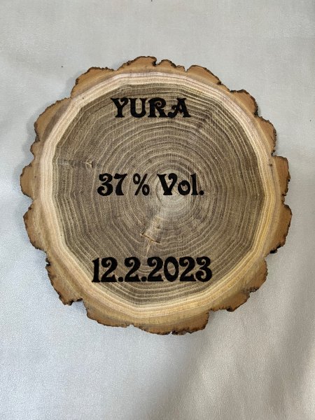 Rundes Spruch - Brett mit Lasergravur auf Rundholz für jeden Anlaß als Wanddekoration, oder als Untersetzer