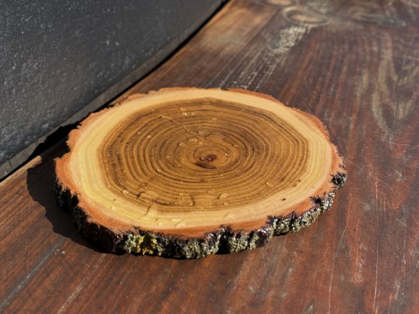 Rundes Spruch - Brett - Untersetzer optional mit Wunsch - Lasergravur auf Rundholz für jeden Anlaß als Glass - / Tassen - Untersetzer