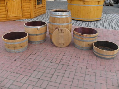 225 Liter Weinfass Regentonne aus gebrauchtem Barrique Eichenfass Höhe ca.90-95cm, Durchmesser ca.70-73cm Regenfass Wasserfass Tonne