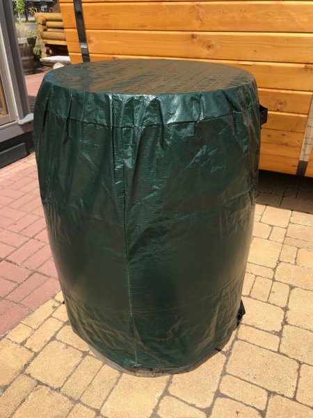 bis 300L Fass - Wetterschutzhülle aus Polyester Wasser- und UV-Schutz in Grün für Fässer mit Durchmesser bis 80cm