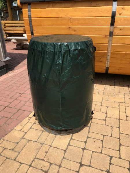 bis 300L Fass - Wetterschutzhülle aus Polyester Wasser- und UV-Schutz in Grün für Fässer mit Durchmesser bis 80cm