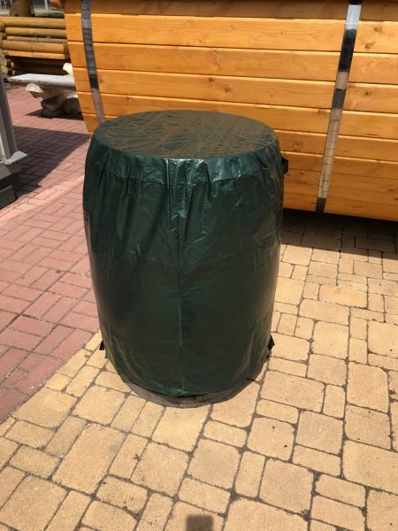 bis 300L Fass - Wetterschutzhülle aus Polyester Wasser- und UV-Schutz in Grün für Fässer mit Durchmesser bis 80cm