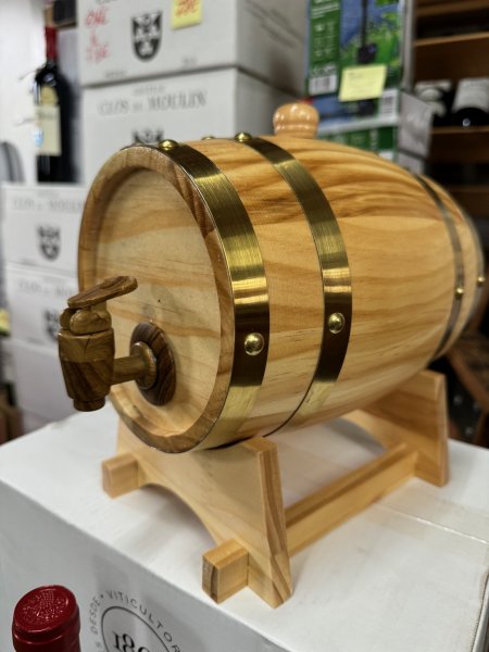 1.5 Liter Fass innen mit Kunsstoff-Bag und somit nicht geschmackgebend Schnapsfass Fass Whiskyfass Brandfass Holzfass Weinbrandfass