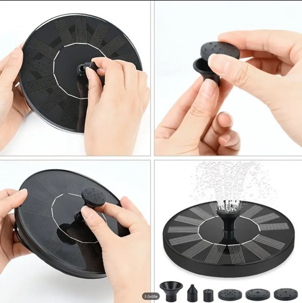 Schwimmende Solarbetriebene Teichpumpe für Miniteich oder Springbrunnen Pumpe