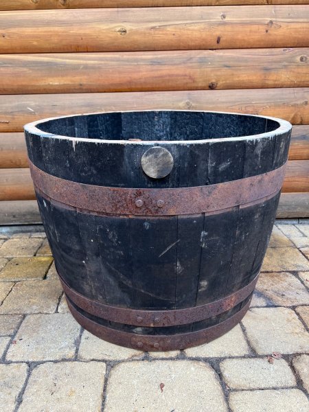 110 L - 500 L Fassabschnitt / Fasshälfte - KONFIGURATOR - mit D.70-100cm,H.45-80cm Blumenkübel Eichenfass Holzfass Miniteich Wasserfass Regentonne