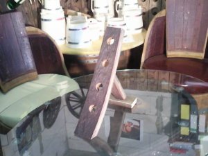 7-er Weinstock, originales Weinregal aus Weinfassdaube für7 Fl.