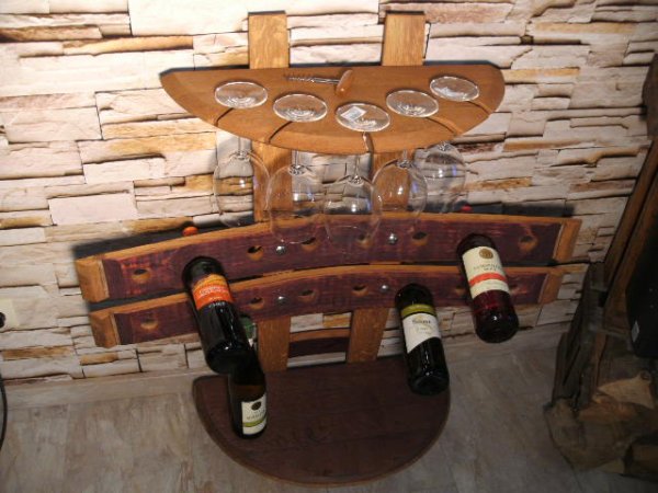 16-er Winzertraum, originales Weinregal aus Weinfassdauben für 1