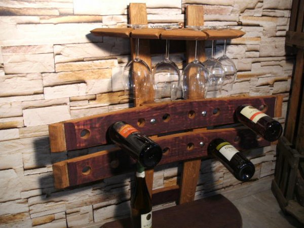 16-er Winzertraum, originales Weinregal aus Weinfassdauben für 1