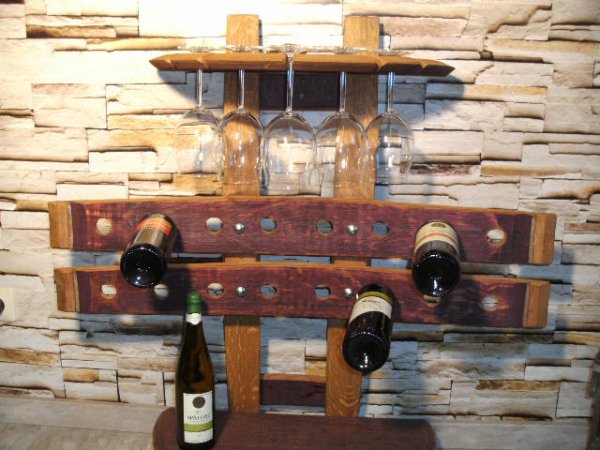 16-er Winzertraum, originales Weinregal aus Weinfassdauben für 1