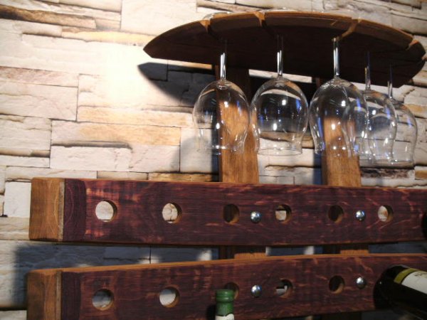 16-er Winzertraum, originales Weinregal aus Weinfassdauben für 1