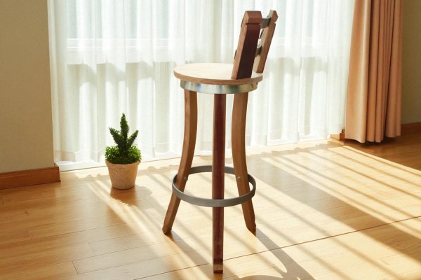 Fasstisch BORDEAUX - Tischplatte D.80 H110cm + 4 Fass-Barhocker-M11