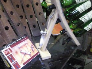 9-er Weinbrücke-dunkel, originales Weinregal aus Weinfassdaube