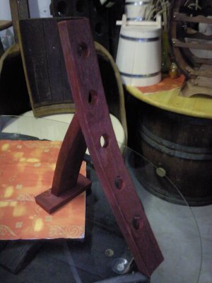 5-er Weinstock, originales Weinregal aus Weinfassdaube für 5 Fl.