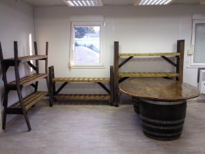 60-er MOSEL-Champagner Weinregal - für 60 Flaschen, Eichenfass