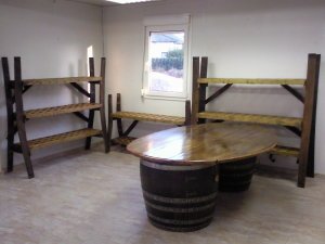 90-er MOSEL-Champagner Weinregal - für 90 Flaschen, Eichenfass