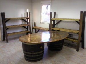 90-er MOSEL-Champagner Weinregal - für 90 Flaschen, Eichenfass