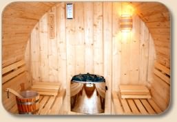 D3020V10 SAUNAFASS, FASSSAUNA mit Vorraum 3m Länge und 2m D.