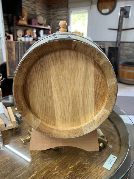 1 Liter Eichenfass innen roh, außen lackiert und geschmackgebend Böttcherware Schnapsfass Weinfass Whyskifass Holzfass