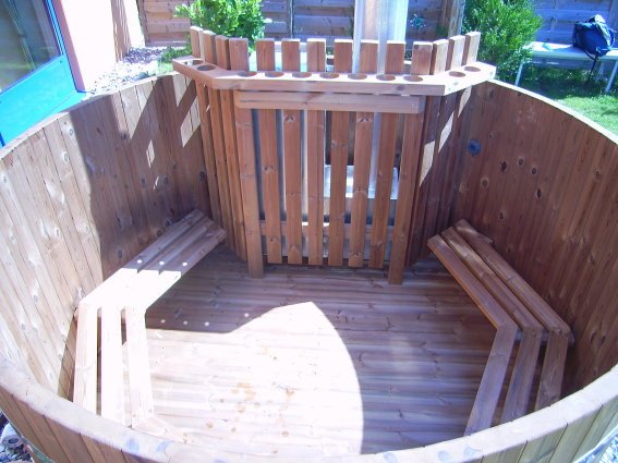 TW1900SUB Original Woody M SUB TW, Badefass Thermowood Ø 1,7 m, SUB-Innenofen