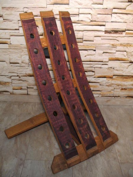 24-er Weinstock, originales Weinregal aus Weinfassdaube für 24Fl