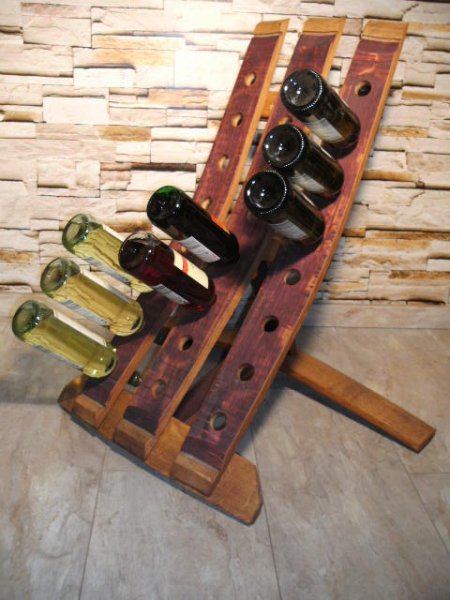 24-er Weinstock, originales Weinregal aus Weinfassdaube für 24Fl