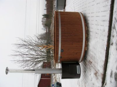 TW1900TUBE Original Woody M Tube TW, Badefass Thermowood Ø 1,7 m, TUBE-Außenofen