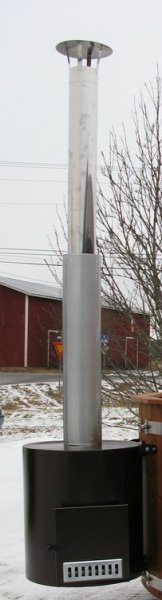 50KW XL-TUBE-Delux Badefass Außen-Turboofen