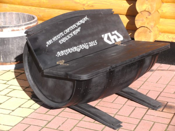 Fasssitzbank - Silvaner aus massivem gebrauchten Eichenholzfass