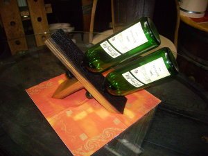 2-er Weinstock, originales Weinregal aus Weinfassdaube für 2 Fl.