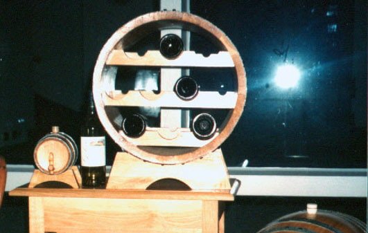 Weinregal RUNDFASS für 10 Flaschen aus massivem Eichenholz