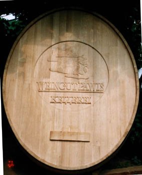 Wunschlogo-Fassfront oval mit D.180x140, Tiefe 25cm