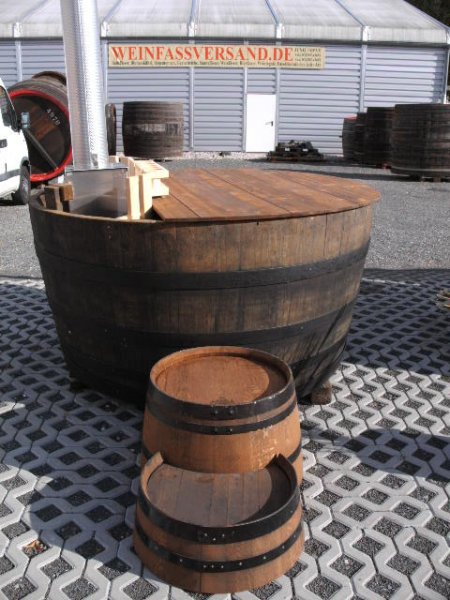 Fasstreppe-Standard - Badefass Einstiegstreppe aus Eichenholz