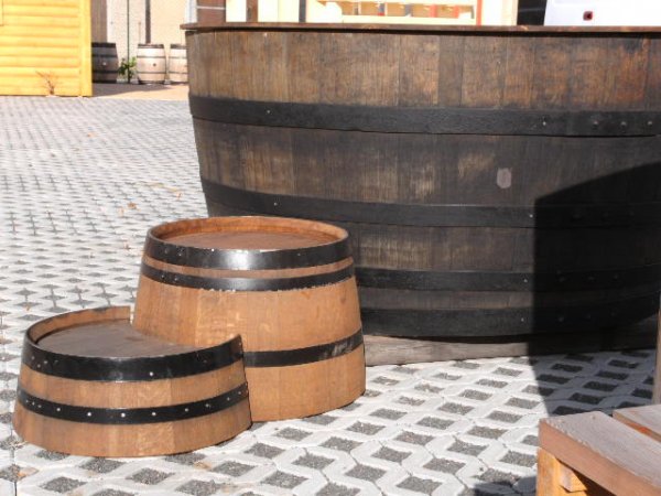 Fasstreppe-Standard - Badefass Einstiegstreppe aus Eichenholz