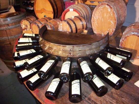 Weinregal - Weinfassbogen für 19-21 Flaschen Eichenfass Flaschenregal Holzregal