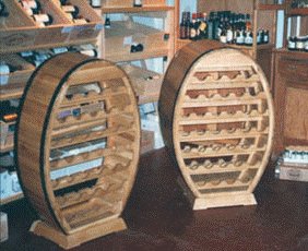 Weinregal OVALFASS für 23 Flaschen aus massivem Eichenholz