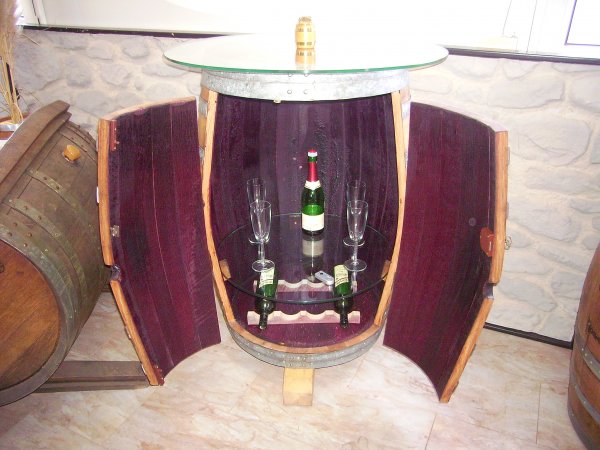 225Liter-Glas-Fassbartisch-Rustika-DELUXE, Tischplatte D.80cm, H.106cm