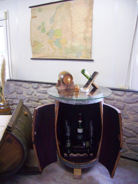 225Liter-Glas-Fassbartisch-Rustika-DELUXE, Tischplatte D.80cm, H.106cm