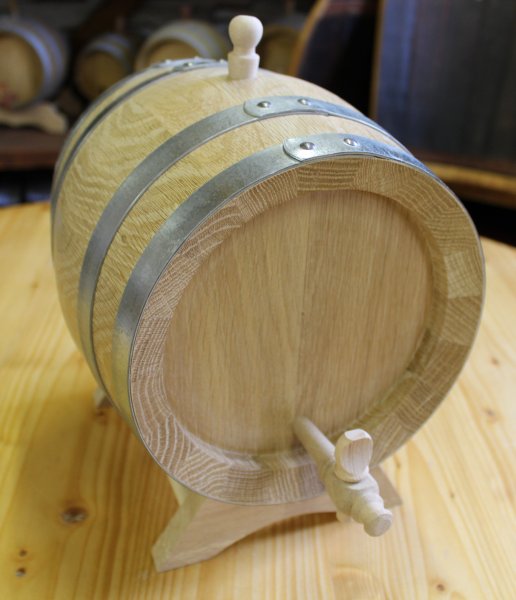 3 Liter Eichenfass innen roh und geschmackgebend Böttcherware Schnapsfass Weinfass Whyskifass Holzfass